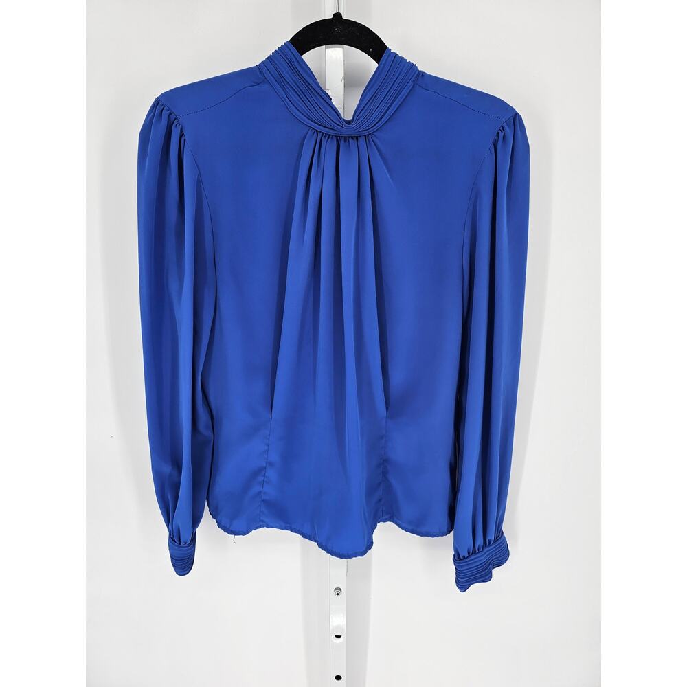 Anna Kriste Women's Long Sleeve Blue Crew Neck Button Down Polyester To Size 10